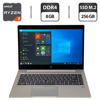Ультрабук HP EliteBook MT45 / 14" (1920x1080) IPS Touch / AMD Ryzen 3 3300U (4 ядра по 2.1 - 3.5 GHz) / 8 GB DDR4 / 256 GB SSD M.2 / AMD Radeon Vega 6 Graphics / WebCam / Windows 10 Pro б/у