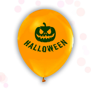 Воздушные Шарики С Рисунком Тыква И Надписью Halloween Поштучно