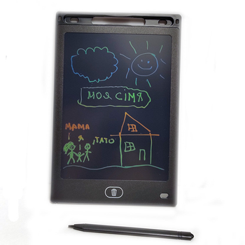 Детский планшет LCD графический для рисования и записей 8.5" со стилусом, черный