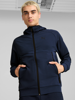 Спортивна кофта чоловіча Puma Tech FZ Hoodie 62438514 M Темно-синя (4067981326013)