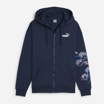 Bluza sportowa damska rozpinana Puma Ess + Floral Vibes FZ Hoodie FL 68602614 M Granatowa (4067982706234)