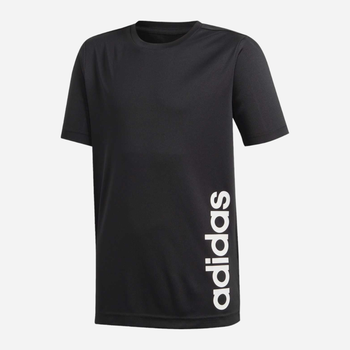 T-shirt młodzieżowy chłopięcy sportowy adidas Linear EI7967 152 cm Czarny (4060512710664)