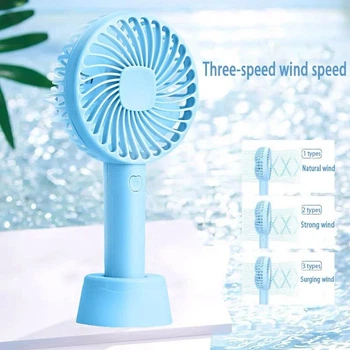 Ручной портативный вентилятор Portable Mini Fan Profit X9 USB на аккумуляторе с ручкой мини-вентилятор Blue