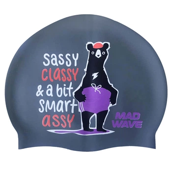 Шапочка для плавания силиконовая юниорская Mad Swim Junior Smart Assy 057002 Grey