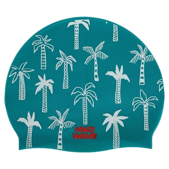 Шапочка для плавания силиконовая для взрослых Mad Swim Palm Tree 055330