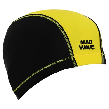 Шапочка для плавания текстильная взрослая Mad Swim DuoTone 052702 Black-Yellow