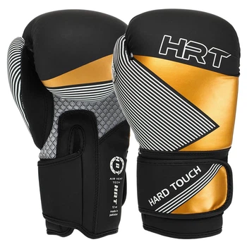 Перчатки боксерские на липучке Hard Touch Boxing 7698 размер 14 унций Black-Gold