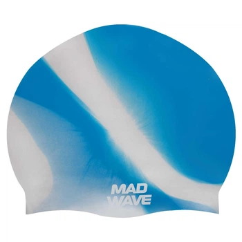 Шапочка для плавания силиконовая для взрослых Mad Swim Multi 053001 Blue-White