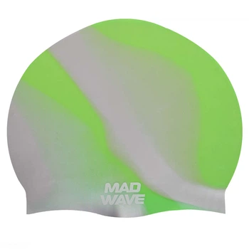 Шапочка для плавания силиконовая для взрослых Mad Swim Multi 053001 Light Silver-Neon Green