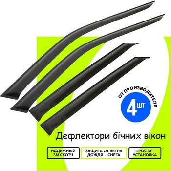 Дефлектори бічних вікон Toyota Corolla E90 седан 1987-1991 вітровики