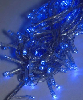 Светодиодная гирлянда No Brand 500 LED классическая 5 мм длина 28 метров с прозрачным проводом, свет синий (1150-02)