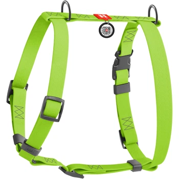 Шлея для собак водостійка анатомічна Н-подібна WAUDOG Waterproof з QR паспортом, пластикова пряжка-фастекс, салатова, розмір M (32815)