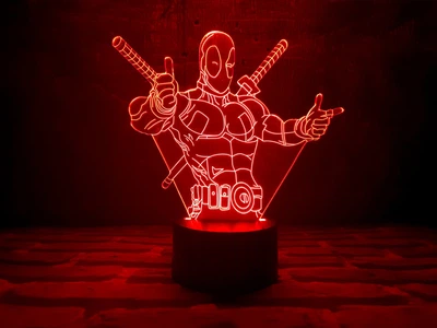 Змінна пластина для 3D-нічника "Дедпул 3" 3DTOYSLAMP