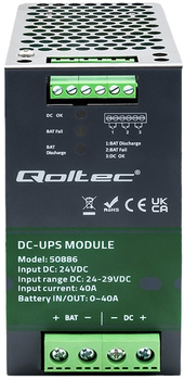 Akumulator Qoltec UPS DC na szynę DIN 24V-4Ah max. 40A (5901878508863)