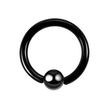 Кільце для пірсингу хард 10х2х4мм чорна Емаль Сталь 316L Mr.Piercing