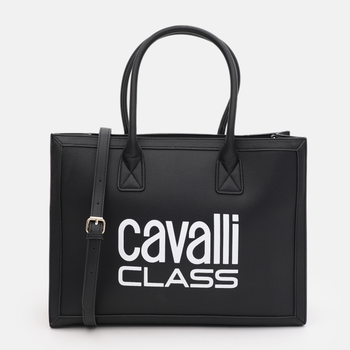 Сумка крос-боді через плече жіноча зі штучної шкіри велика Cavalli Class Modena CCHB00072300 Чорна (4894626212765)