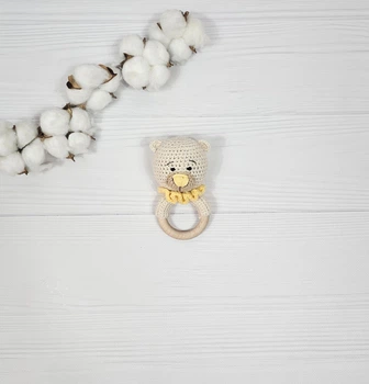 Погремушка ручной работы "Медвежонок" a.l.babybox Св Беж-светло желтый