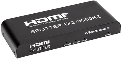 Rozdzielacz Qoltec Splitter 2 x HDMI 4K x 2K aktywny (5901878517971)