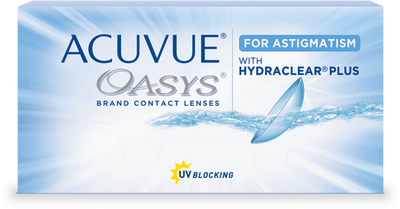 Торичні контактні лінзи Johnson&Johnson ACUVUE OASYS for ASTIGMATISM BC=8.6 DIA=14.5 PWR=+0.25 CYL=-2.25 AXE=20 6 лінз