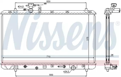 Радіатор охолодження двигуна SUZUKI SX4, NISSENS (64205)