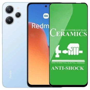 Защитное стекло-пленка Fiji Ceramics для Xiaomi Redmi 12 полная проклейка черный