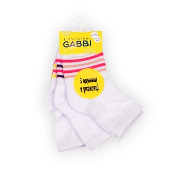 Шкарпетки дитячі бавовняні демісезонні для дівчинки GABBI NSD-455/3 укорочені 3 пари розмір 8-10 (90486)