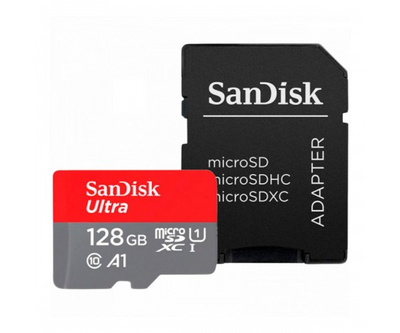 microSDXC (UHS-1) SanDisk Ultra 128Gb class 10 A1 (140Mb/s) (adapter SD)