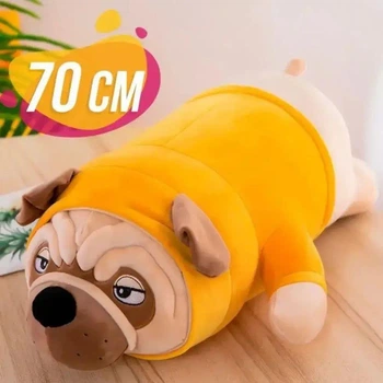 Мягкая игрушка антистресс Мопс батон 70см