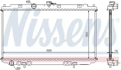 Радіатор охолодження двигуна NISSAN PRIMERA, NISSENS (67346A)