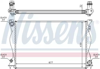 Радиатор охлаждения двигателя AUDI A6, NISSENS (60234A)