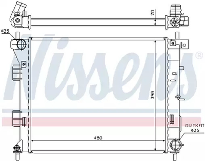 Радиатор охлаждения двигателя KIA CEE'D, HYUNDAI i30, NISSENS (67607)