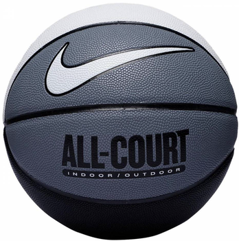 Баскетбольний м'яч Nike All Court, розмір 7, сіро-чорний, композитна шкіра, зносостійка гума.(OB_82BD424439F6)