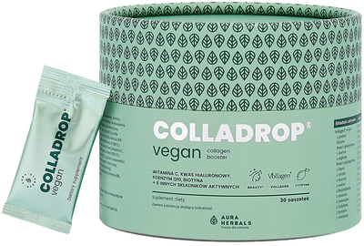 Suplement diety Aura Herbals Colladrop Vegan Kolagen booster Vollagen 2000 30 saszetek (5902479614410)