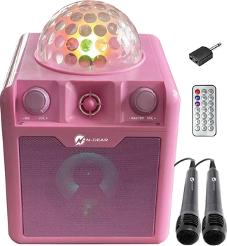 Portatywny głośnik N-Gear Bluetooth z dwoma mikrofonami DiscoBlock 410P Pink (8719327187586)