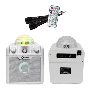 Przenośny głośnik N-Gear Bluetooth z dwoma mikrofonami DiscoBlock 410W White (8719327286890)