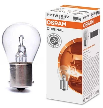 Галогенная лампа Osram P21W ORIGINAL 24V BA15s 7511 (02301)