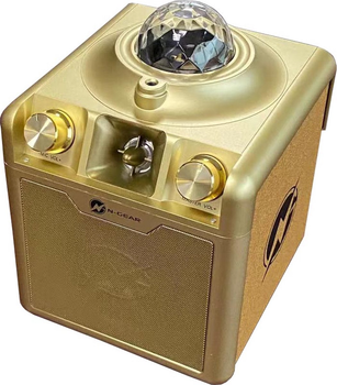 Przenośny głośnik N-Gear Bluetooth z dwoma mikrofonami DiscoStar 710G Gold (8720589823099)