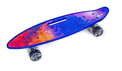 Пенни борд с ручкой Scale Sports "Space" (cветящиеся колеса) 87993766