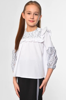 Блуза дитяча для дівчинки білого кольору Elegant зріст 146 см (34 р) (182852)
