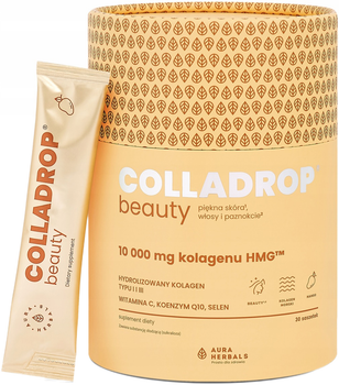 Дієтична добавка Aura Herbals Колаген Colladrop Beauty HMG 10000 мг Манго 30 саше (5902479614564)