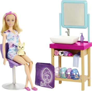 Lalka z akcesoriami Mattel Barbie Domowe Spa 29 cm (194735014774)