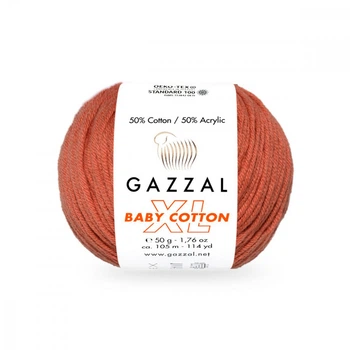 Пряжа Gazzal Baby Cotton XL 3454 Терракот