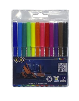 Фломастеры Машинка, 12 цветов, Smart Line, 2 шт.