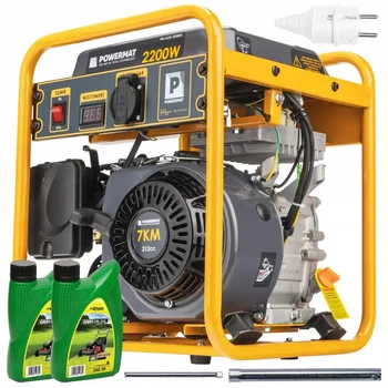 Генератор инверторный Powermat PM-AGR-2200IM 2/2.2 кВт 230 В 4.5 л однофазный бак 4-х тактный с ручным запуском медная обмотка 2 масла в комплекте