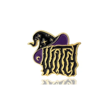 Значок (пин) BROCHE брошь бижутерия Шляпа Witch чёрный BRGV114394