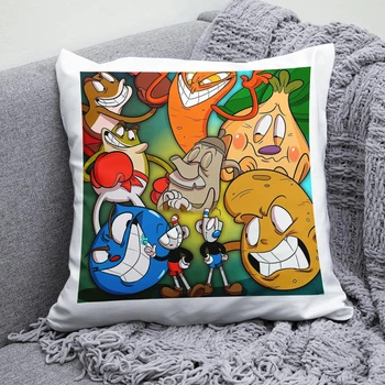 Плюшева подушка гра Cuphead Капхед квадрат 35х35 см біла