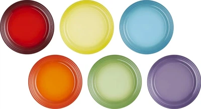 Набор из 6 обеденных тарелок Le Creuset Rainbow 27 см разноцветный (79364278358006)