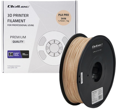 Profesjonalny filament do druku 3D Qoltec PLA PRO 1.75 mm 1 kg Skin (5901878506760)