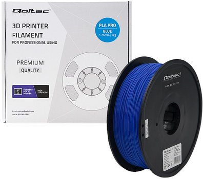 Професійний філамент для 3D-друку Qoltec PLA PRO 1.75 мм 1 кг Blue (5901878506753)