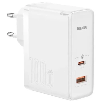 Зарядний пристрій Baseus GaN5 Pro Fast Charger C+U на 100W (CCGP090202) White